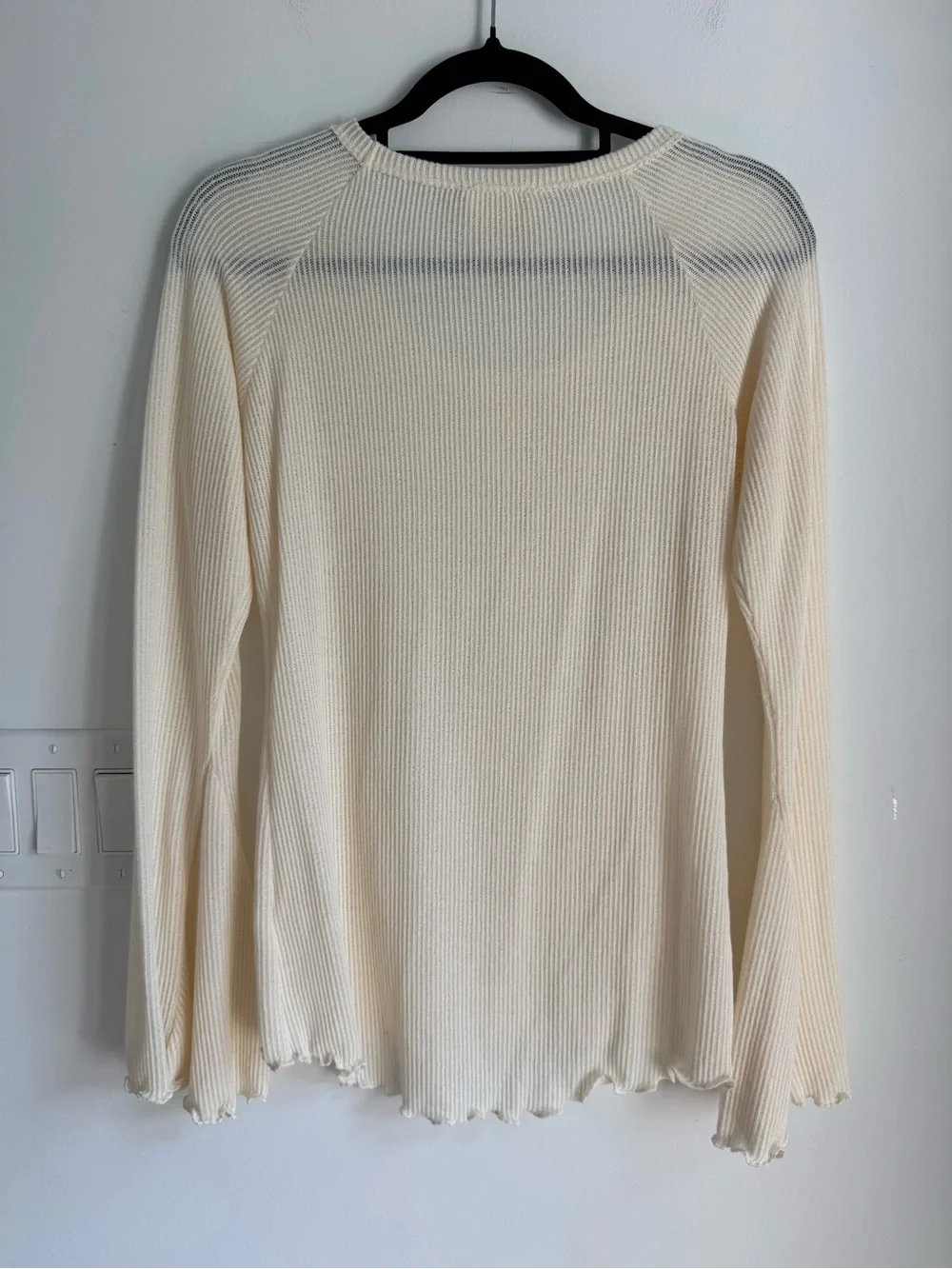 Hyped Unicorn Lone Sleeve Tunic Top High Low Semi Sheer Made in USA Women's L